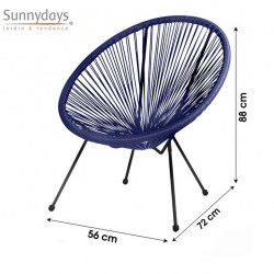 FAUTEUIL "CABANA" FILS BLEU