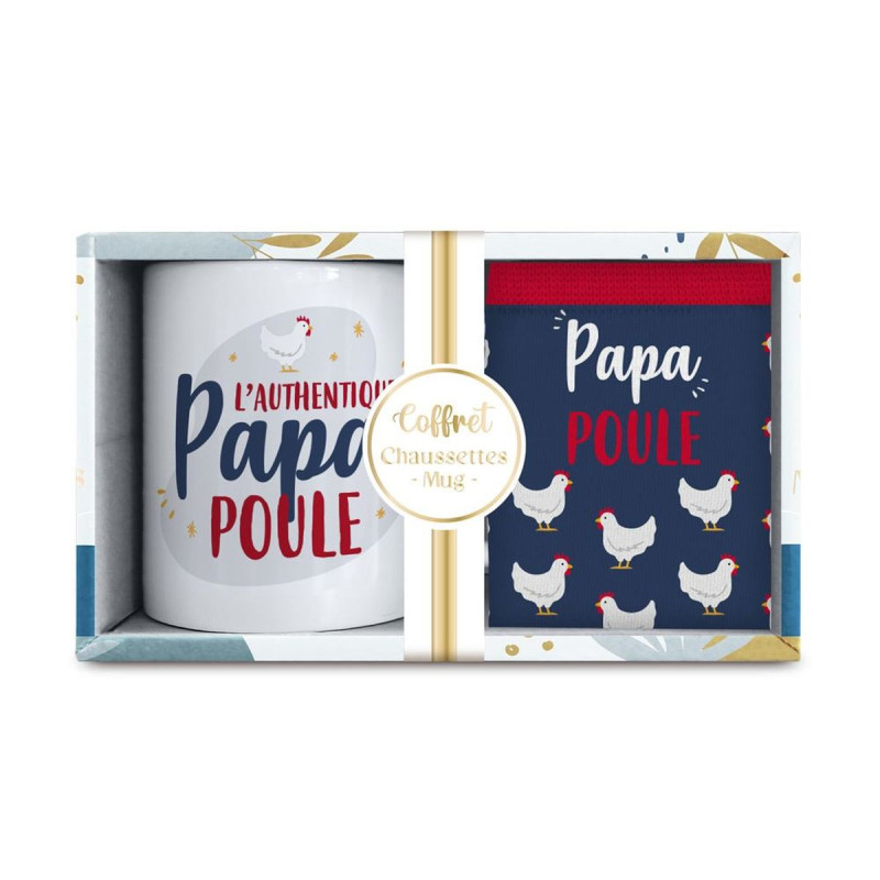 COFFRET MUG CHAUSSETTES "PAPA POULE" COFFRET MUG CHAUSSETTES "PAPA POULE"