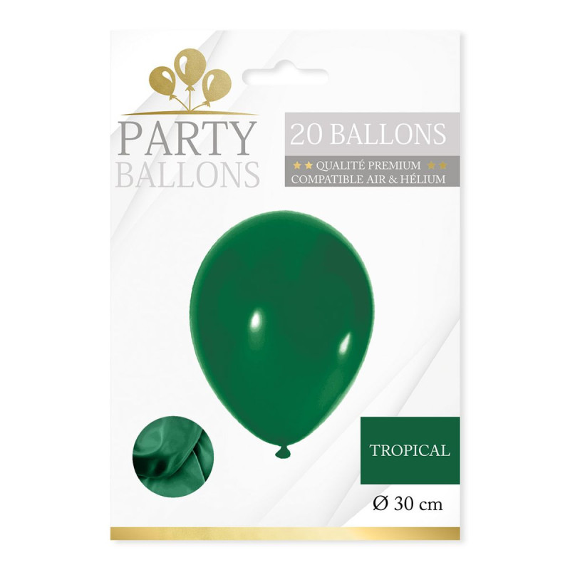 Sachet 20 Ballons Vert Tropical Sachet 20 Ballons Vert Tropical