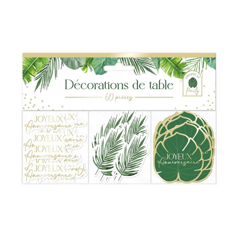 TRIO DECO DE TABLE 60PCS TROPICAL PARTY TRIO DECO DE TABLE 60PCS TROPICAL PARTY