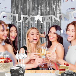 RIDEAU FRANGES PARTY ARGENT