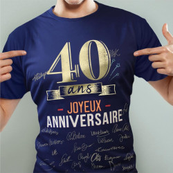 T-SHIRT A DEDICACER HOMME 40 ANS