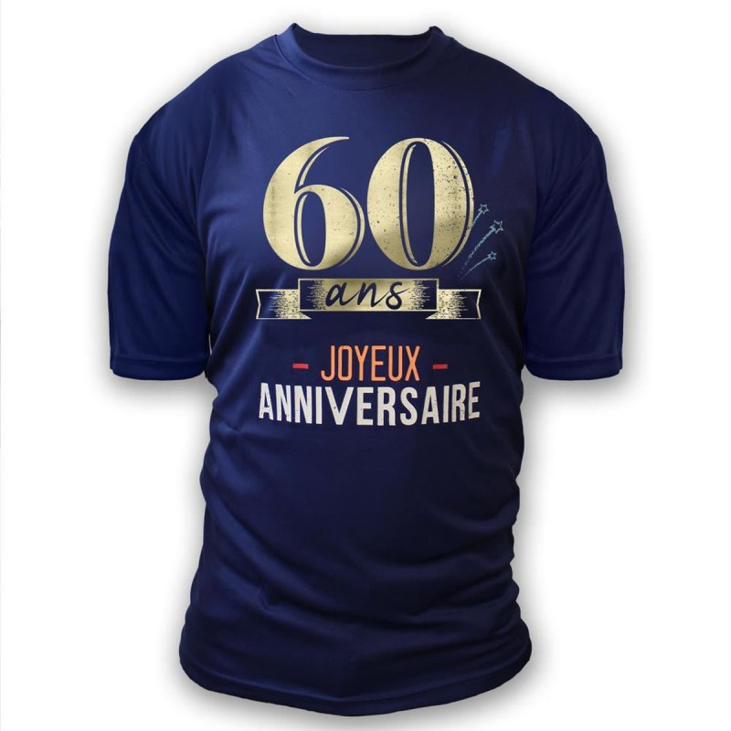 T-SHIRT A DEDICACER HOMME 60 ANS