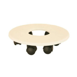 'SUPPORT 6 ROULETTES D33 BLANC