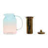 Théière en verre borosilicate émeraude et corail 1.5L Théière en verre borosilicate émeraude et corail 1.5L