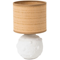 LAMPE CERAMIQUE BLANC "CRATERE LUNAIRE"
