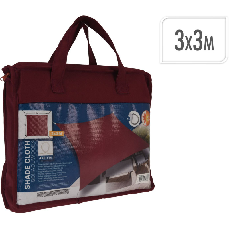 TOILE D'OMBRAGE CARRÉE 3M BORDEAUX TOILE D'OMBRAGE CARRÉE 3M BORDEAUX