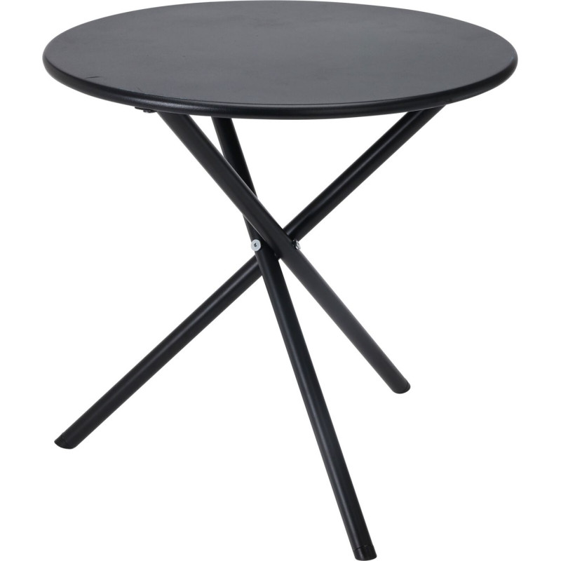 PETITE TABLE EN ACIER NOIR D48X48CM