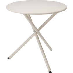 PETITE TABLE CRÈME ACIER D48X48CM
