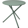 PETITE TABLE EN ACIER VERT D48X48CM