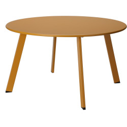 TABLE BASSE RONDE 70XH40CM JAUNE MOUTARD