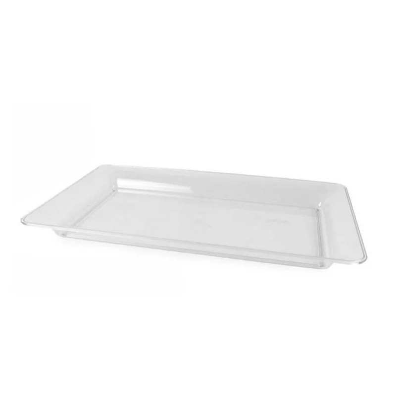 Bandeja de plástico rectangular transparente 46x28cm