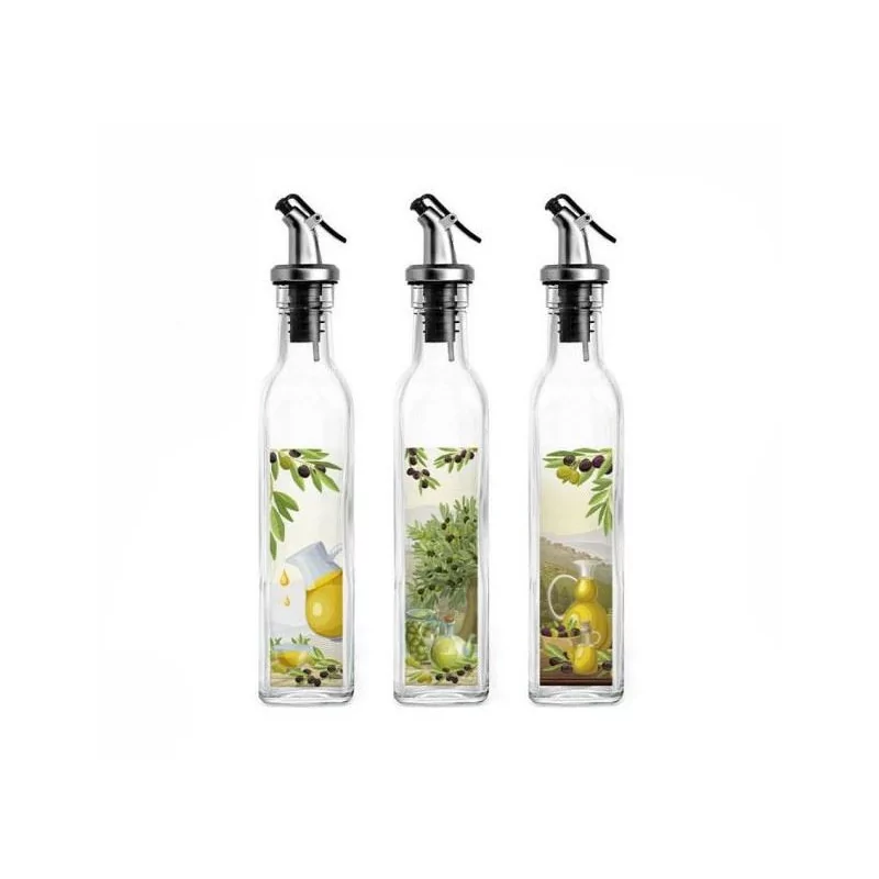 Anna 250ml glasoljekruett med olivmönsterpip (slumpmässigt mönster)