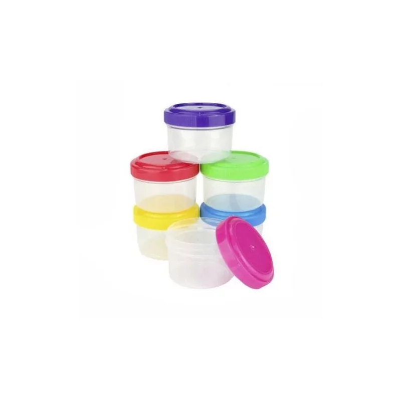 Set di 6 mini scatole portaoggetti da 35 ml - Coperchi colorati