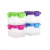 Juego de 4 mini cajas de almacenamiento - Tapas de colores - Plástico