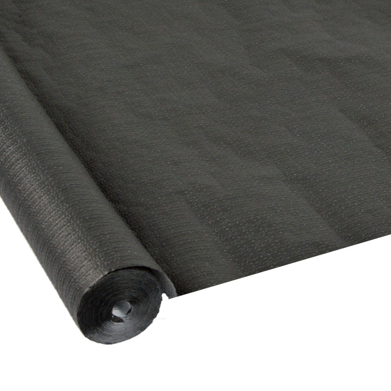 NAPPE NOIR EN PAPIER GAUFRE 1,18X15M