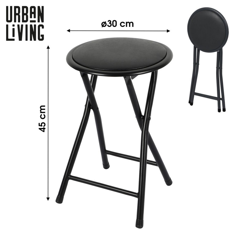 TABOURET PLIABLE PVC NOIR 30X30XH45