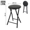 TABOURET PLIABLE PVC NOIR 30X30XH45