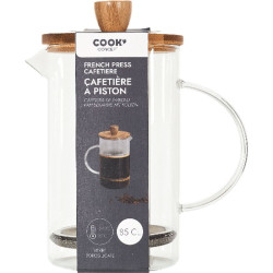 CAFETIERE A PISTON VERRE ACACIA 85CL