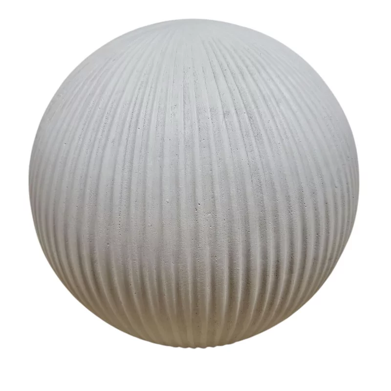 Palla da giardino decorativa bianca a coste D24,5 cm
