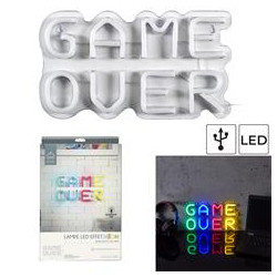 LAMPE LED EFFET NEON GAME OVER USB
