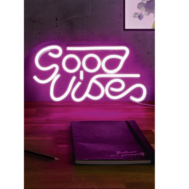 LAMPE LED EFFET NEON GOOD VIBES USB LAMPE LED EFFET NEON GOOD VIBES USB