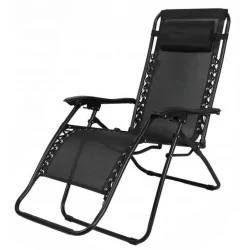 Fauteuil de Plage Relax Noir Palavas