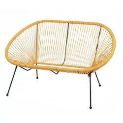 SOFA "CABANA" 2 PLACES FILS JAUNE