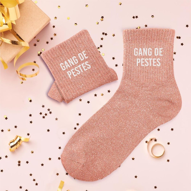 Chaussettes à Paillettes "GANG DE PESTES" Chaussettes à Paillettes "GANG DE PESTES"