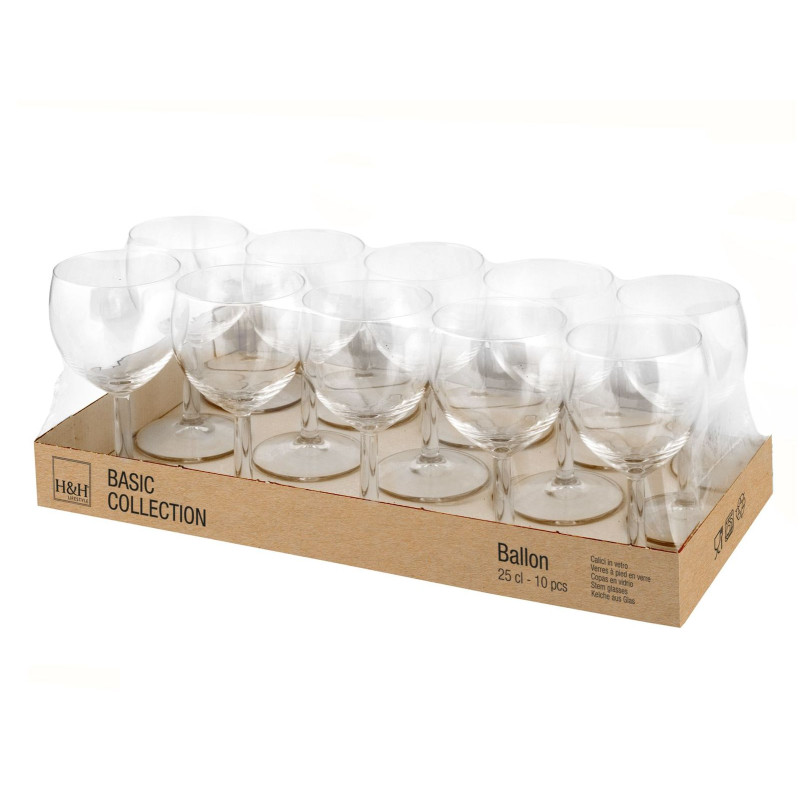 VERRE X10 A PIED BALLON 25CL