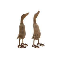 Canard en Bois Artisanal avec Chaussures Lacées