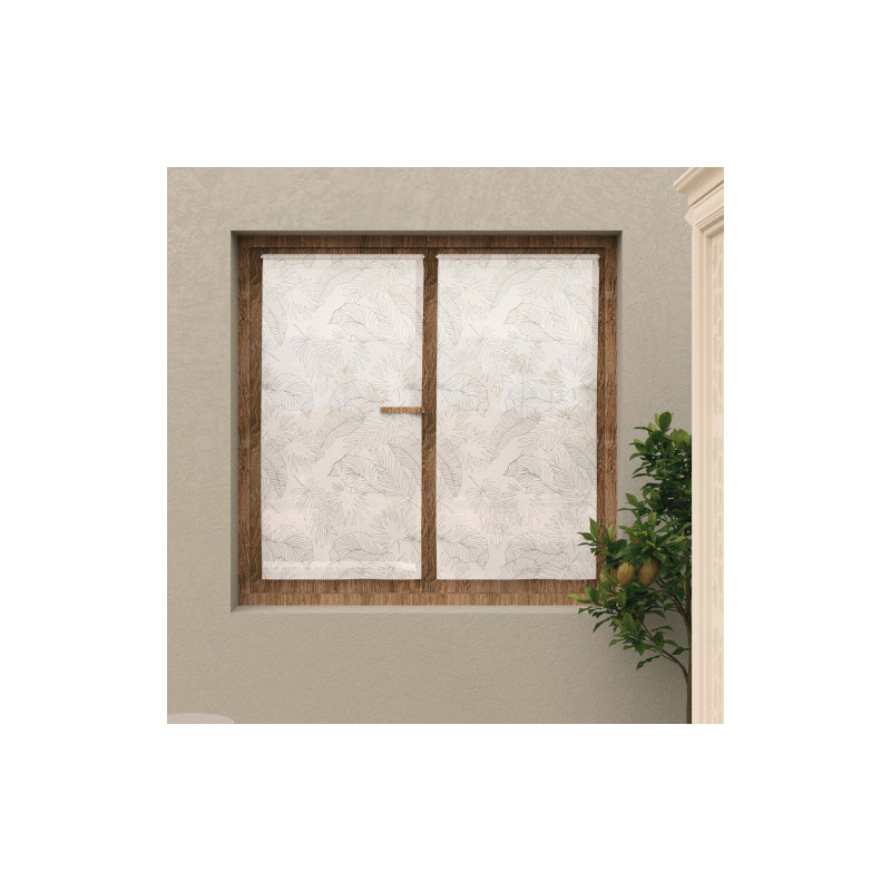 Paire Brise-Bise Celia Kaki en 100% Polyester - 60 cm x 120 cm Paire Brise-Bise Celia Kaki en 100% Polyester - 60 cm x 120 cm
