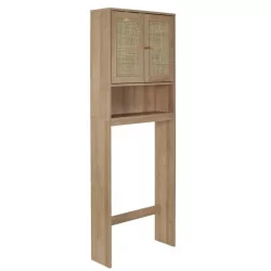 Meuble Dessus WC 2 Portes Cannage 1 Niche "Bali"