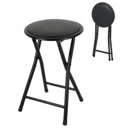 TABOURET PLIABLE PVC NOIR 30X30XH45