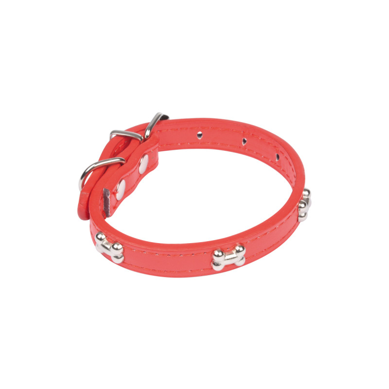 Collier Fantaisie pour Chien "Os" 30cm Rouge
