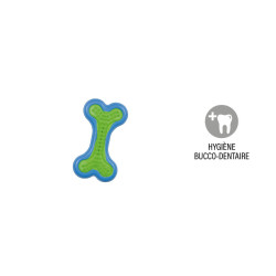 Jouet Os en Caoutchouc - Idéal pour les Dents de Votre Animal ! 6xH11,5cm bleu vert