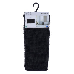 Tapis Microfibre Boules Uni (45x75 cm) - Noir
