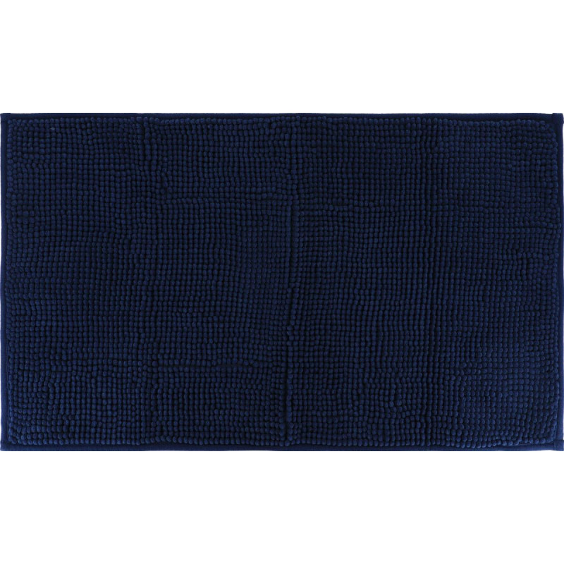 TAPIS MICROF BLEU MARINE BOULES UNI 45X7