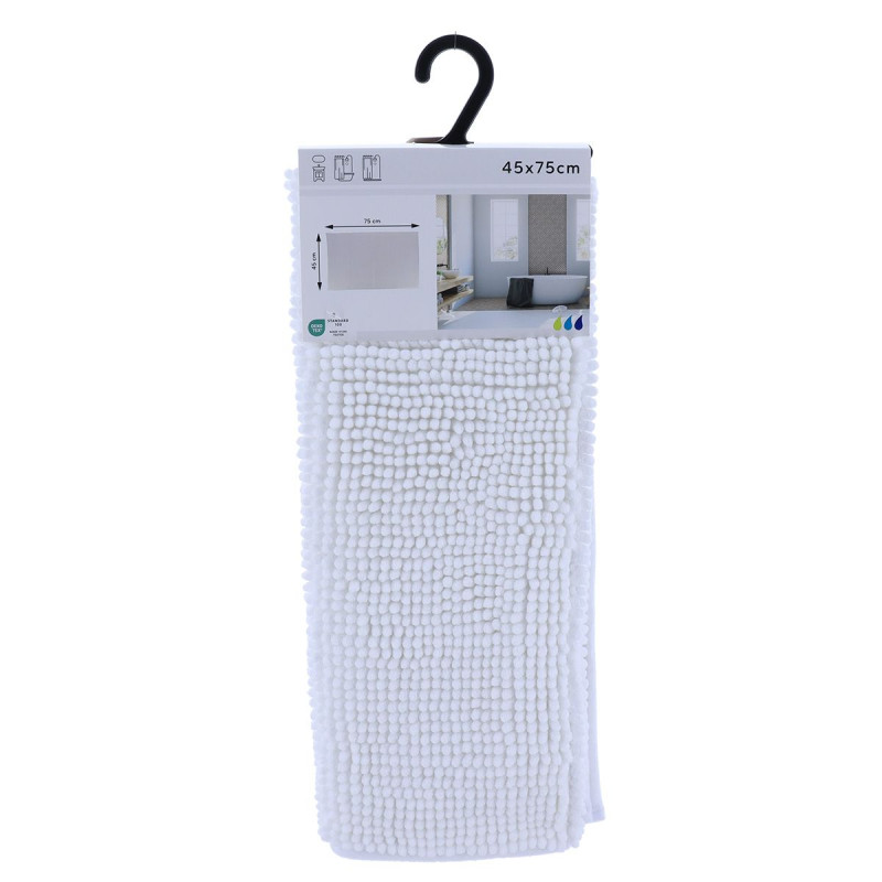 Tapis blanc micrOfibre 45x75 BOULES