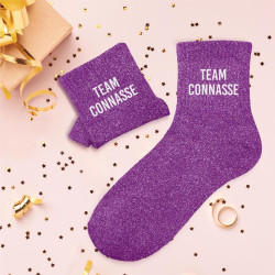 Chaussettes Paillettes "Team Connasse"