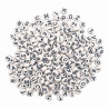 Perles acryl lettres noir et blanc, 0,7