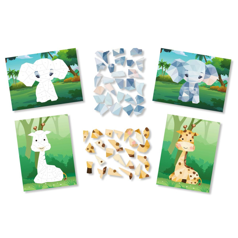 Kit tableaux stickers au numéro A5 éléph Kit tableaux stickers au numéro A5 éléph