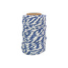 Ficelle coton bicolore Bleu Foncé 25mxD1