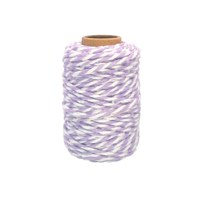 Ficelle coton bicolore Mauve 25mxD1,5mm Ficelle coton bicolore Mauve 25mxD1,5mm