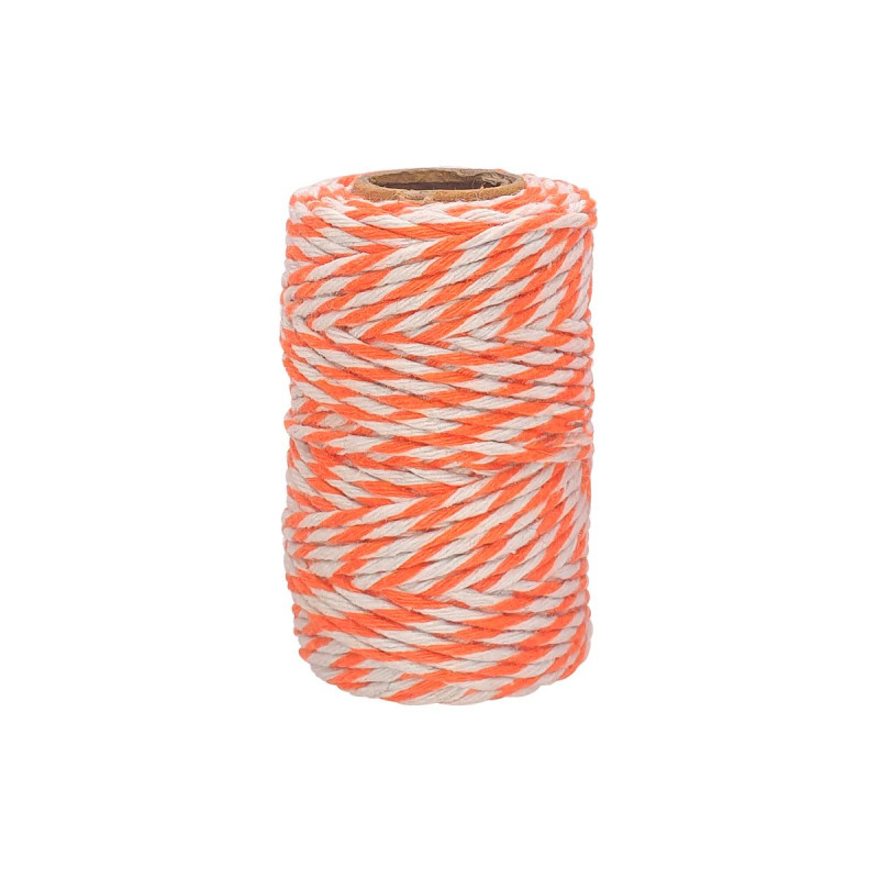 Ficelle coton bicolore Orange 25mxD1,5mm