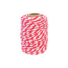 Ficelle coton bicolore Rouge 25mxD1,5mm