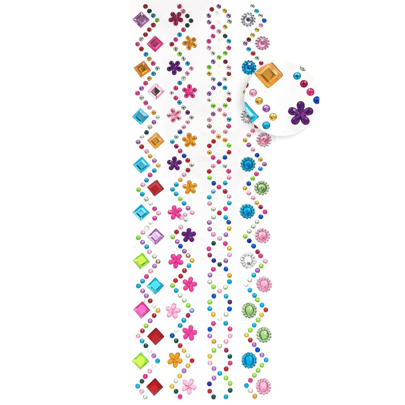 Stickers strass adhésifs designs assorti