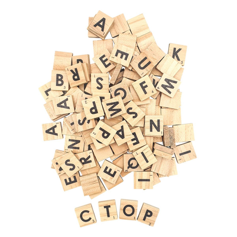 Lettres carrées bois alphabet intelligen