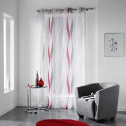 VOILE BLANC ET ROUGE ONDULYS 140x240cm