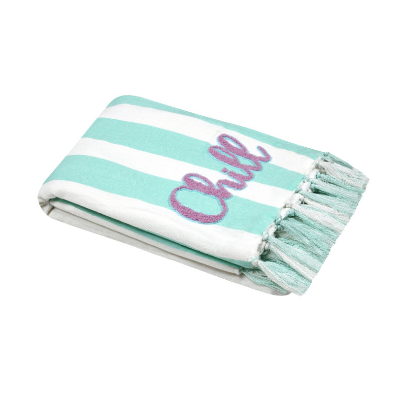 PLAID FOUTA COOLVIBES VERT 100X150